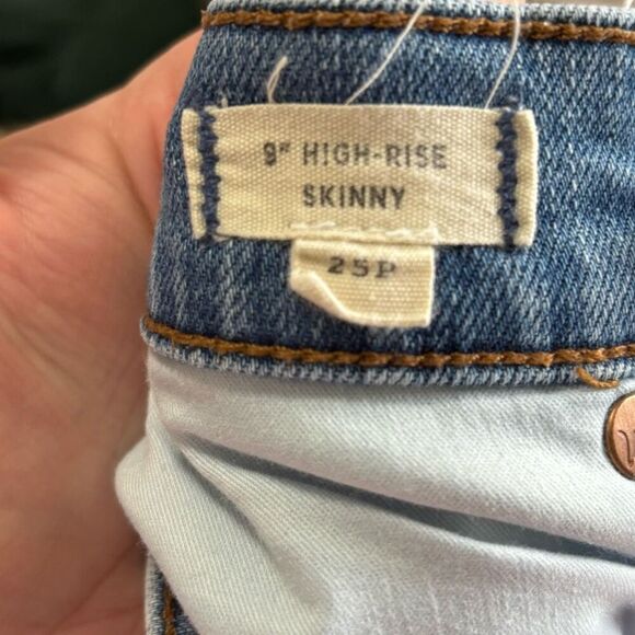 Madewell Distressed 9” High Rise Skinny Jeans 25 Petite Short - Picture 5 of 6